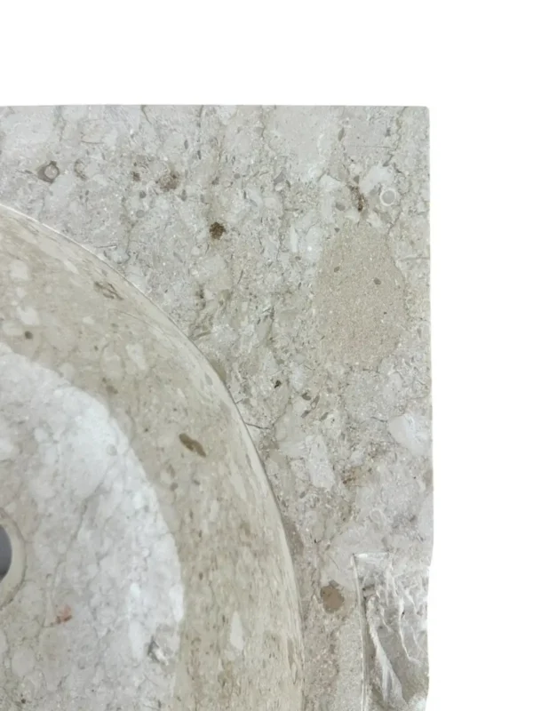 Sculptural Marble Sink with Integrated Stone Base | Art. No. MS00703
