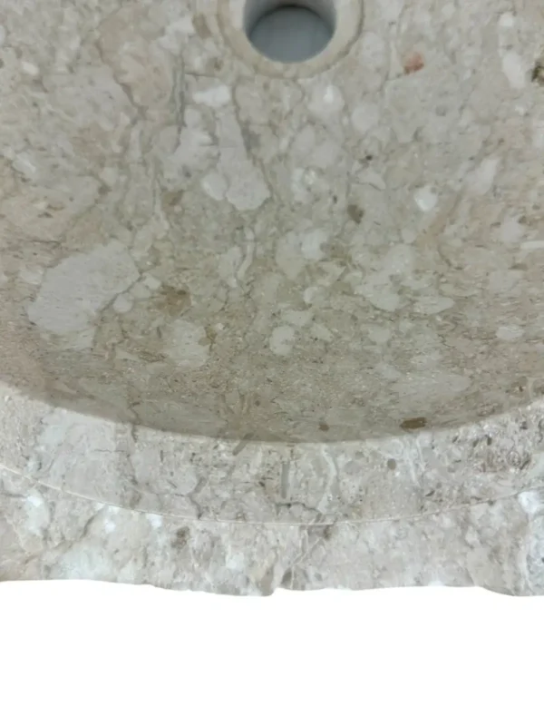 Sculptural Marble Sink with Integrated Stone Base | Art. No. MS00703