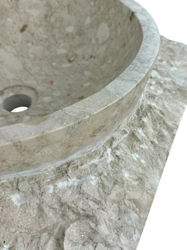 Sculptural Marble Sink with Integrated Stone Base | Art. No. MS00703