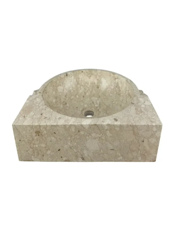 Sculptural Marble Sink with Integrated Stone Base | Art. No. MS00703
